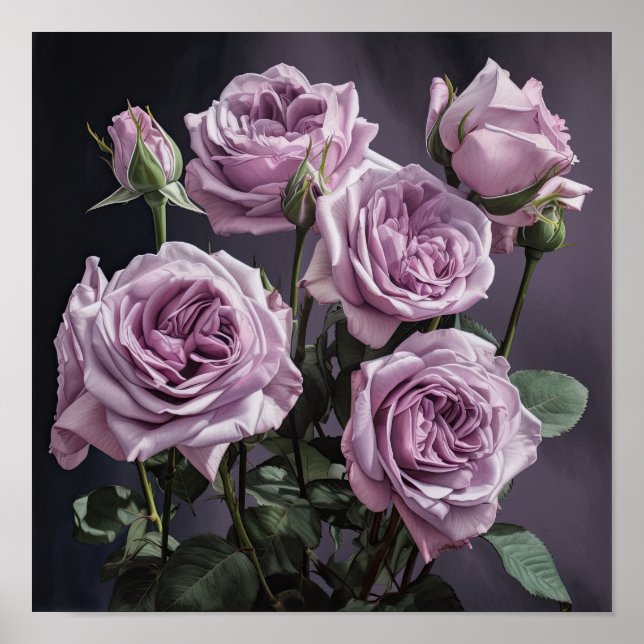 Poster Lavender Ro Flower Art-utskrift (Framsidan)