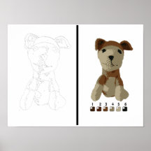 Poster - Leksak Hund-färg efter nummer