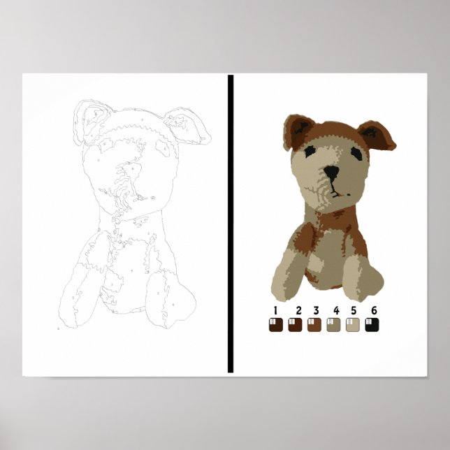Poster - Leksak Hund-färg efter nummer (Framsidan)