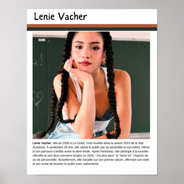 Poster Lenie Vacher – Star Academy 2023 (Framsidan)