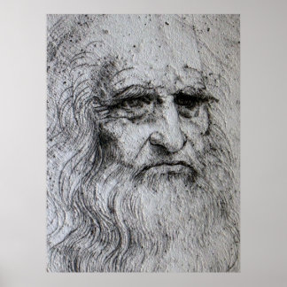 Poster - Leonardo Da Vinci självporträtt