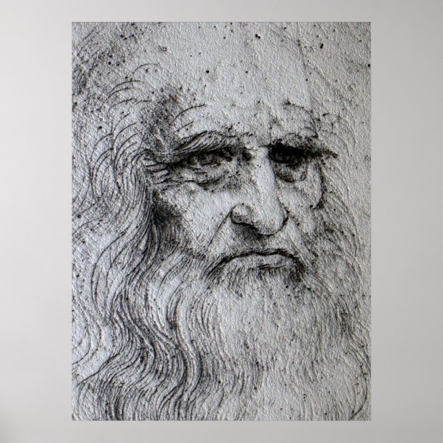 Poster - Leonardo Da Vinci självporträtt (Framsidan)