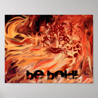 Poster, leopard i lågor poster