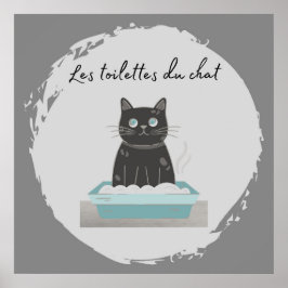 Poster, Les Toilettes du Chatta Black Cat Poster