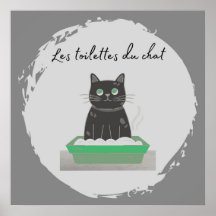 Poster, Les Toilettes du Chatta Black Cat