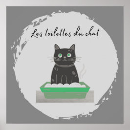 Poster, Les Toilettes du Chatta Black Cat Poster