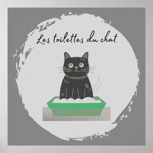 Poster, Les Toilettes du Chatta Black Cat Poster (Framsidan)