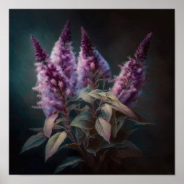 Poster lila Astilbe Flower Art-utskrift