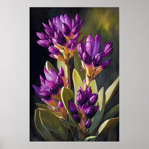 Poster lila Curcuma Flower Art-utskrift