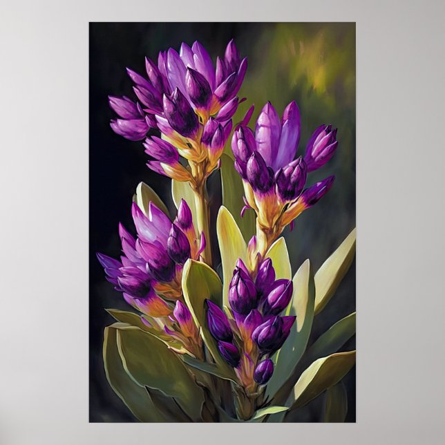Poster lila Curcuma Flower Art-utskrift (Framsidan)
