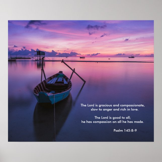 Poster Lila Serene Psalm 145:8-9 (Framsidan)