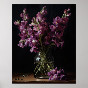 Poster lila Snapdragon Flowers Art Skriv ut