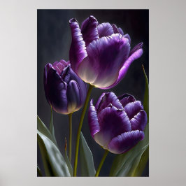 Poster lila Tulips Flower Art Print