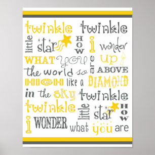 Poster Lilla stjärna med Twinkle Twinkle Little St