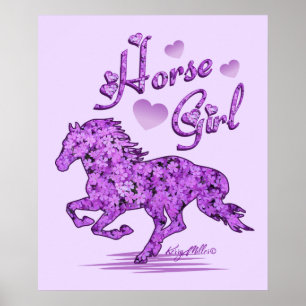 Poster Little Girl Horse