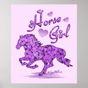 Poster Little Girl Horse
