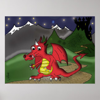Poster "Little Red Dragon" - av Kev Moore