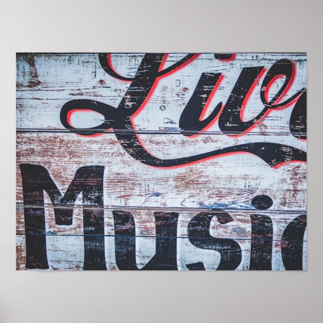 Poster Live Music Shabby chic-signatur (Framsidan)
