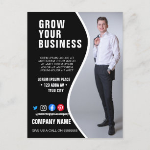 poster logotyp för BUSINESS anpassningsbar Vykort