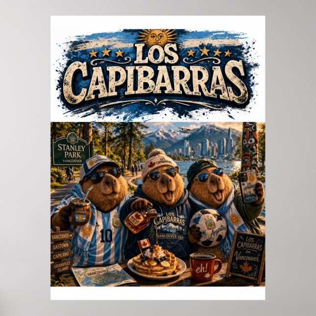  Poster Los Capibarras viajeros en Canadá (Framsidan)