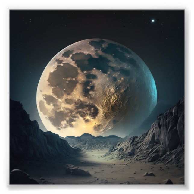 Poster Lune pleine, galaxie magique (Framsidan)