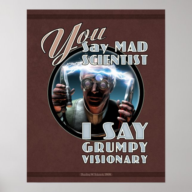 POSTER Mad Scientist (16 x 20 tum) (Framsidan)