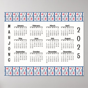 Poster Mahjong Game Tiles 2025 Kalender