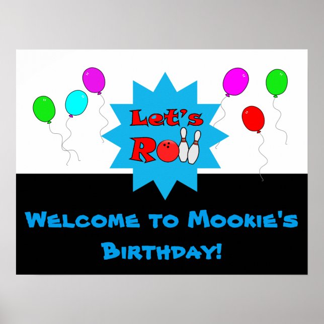 Poster mall för anpassningsbar Bowling (Framsidan)