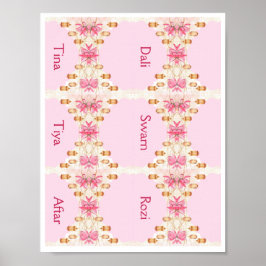 poster mall för platskort för rosa