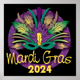 Poster Mardi Gras Mask - 2024