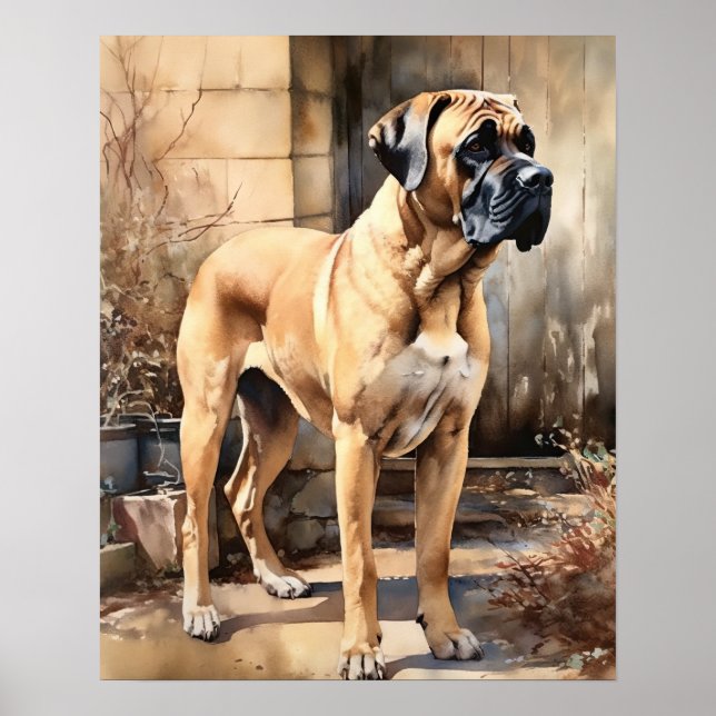 Poster Mastiff Hund Art-utskrift (Framsidan)