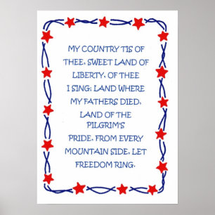 Poster med Amerikas Sång-design