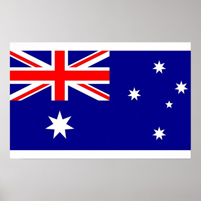Poster med Australiens Flagga (Framsidan)
