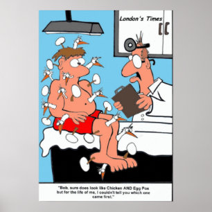 Poster med Chicken- och äggpoxsfonfunna konst