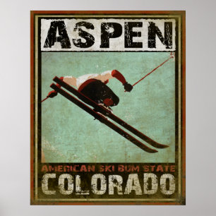 Poster med Coola Aspen Ski-utskrift