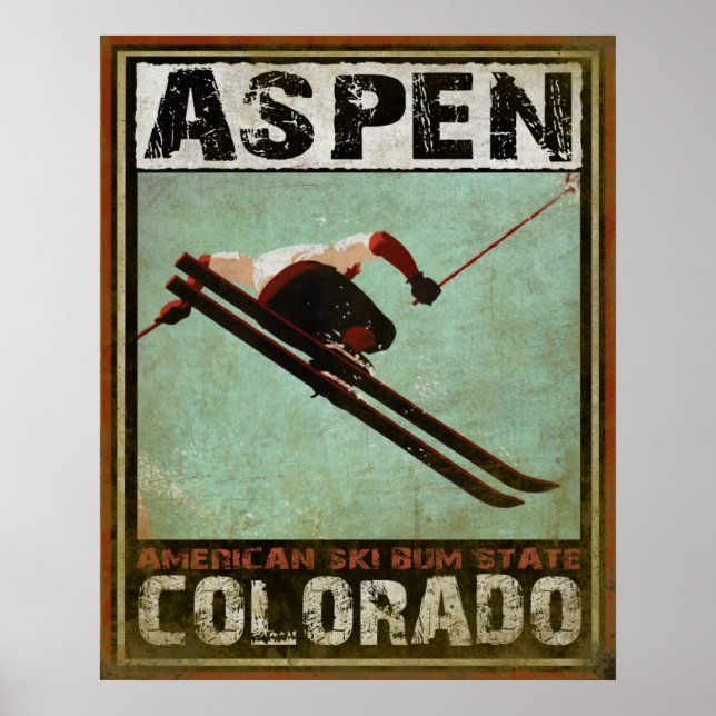 Poster med Coola Aspen Ski-utskrift (Framsidan)