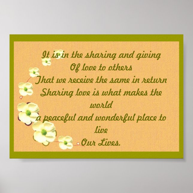 POSTER MED DELA KÄRLEK BEAUTIFUL (Framsidan)