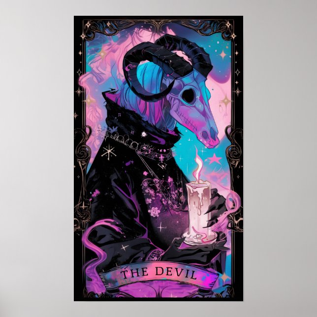 Poster med Djävulen Tarot Card Witchy (Framsidan)