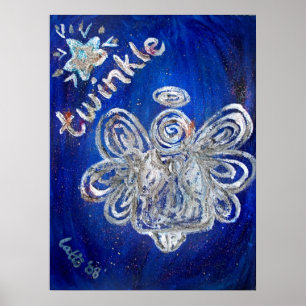 Poster med dubbelsidig angel-teckning