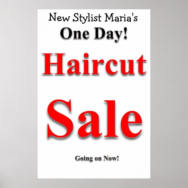 Poster med en dagars Haircut Sale Beauty Salon (Framsidan)
