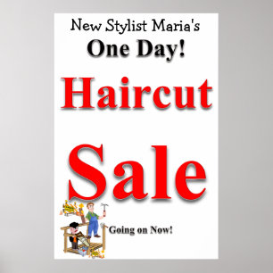 Poster med en dagars Haircut Sale Beauty Salon