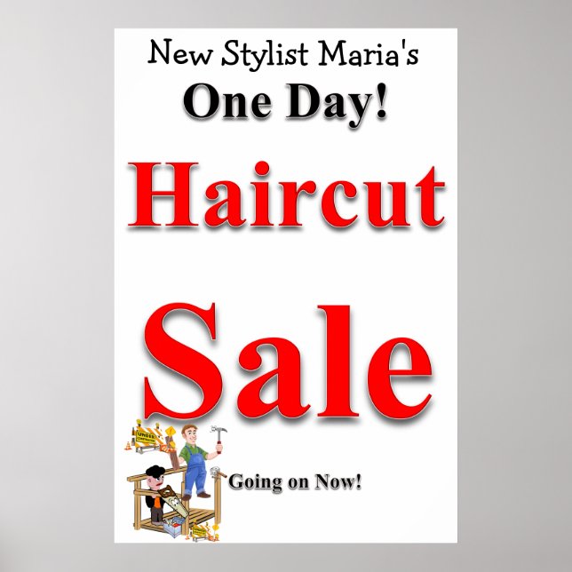 Poster med en dagars Haircut Sale Beauty Salon (Framsidan)