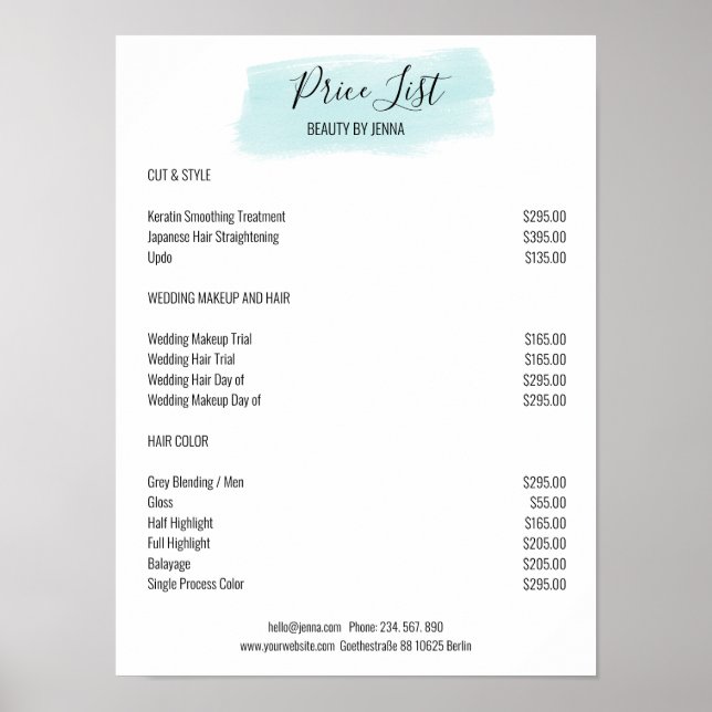 Poster med enkelt blått förhandsbesked (Framsidan)