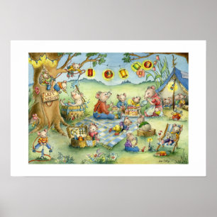 Poster med Family Mouse Summer Picnic