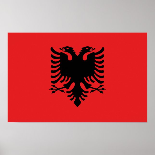 Poster med Flagga Albanien (Framsidan)