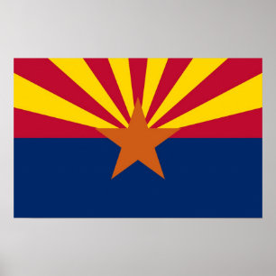 Poster med Flagga av Arizona, USA.