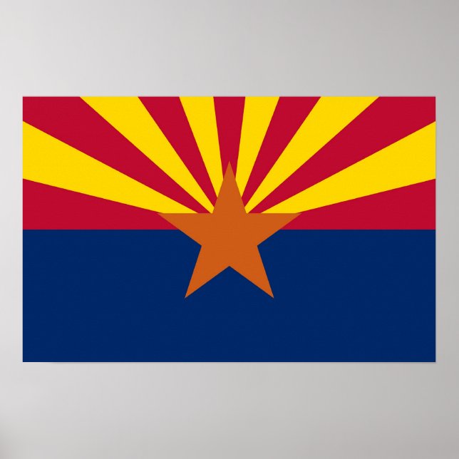 Poster med Flagga av Arizona, USA. (Framsidan)