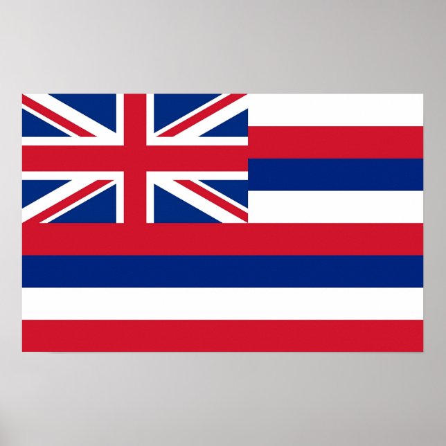Poster med Flagga av Hawaii, USA (Framsidan)
