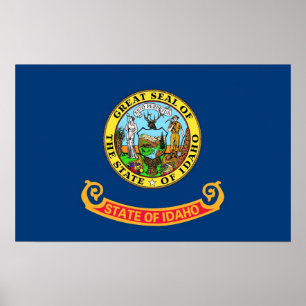 Poster med Flagga av Idaho, USA.