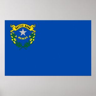 Poster med Flagga av Nevada, USA.